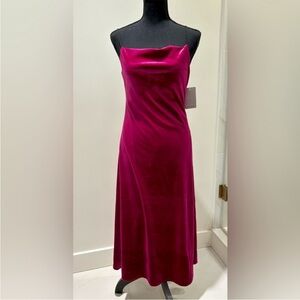 Melloday Magenta Midi Dress with Black Straps